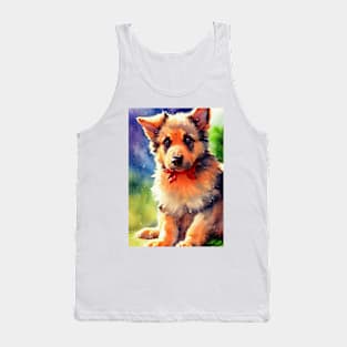 Watercolor german sheperd puppy Tank Top